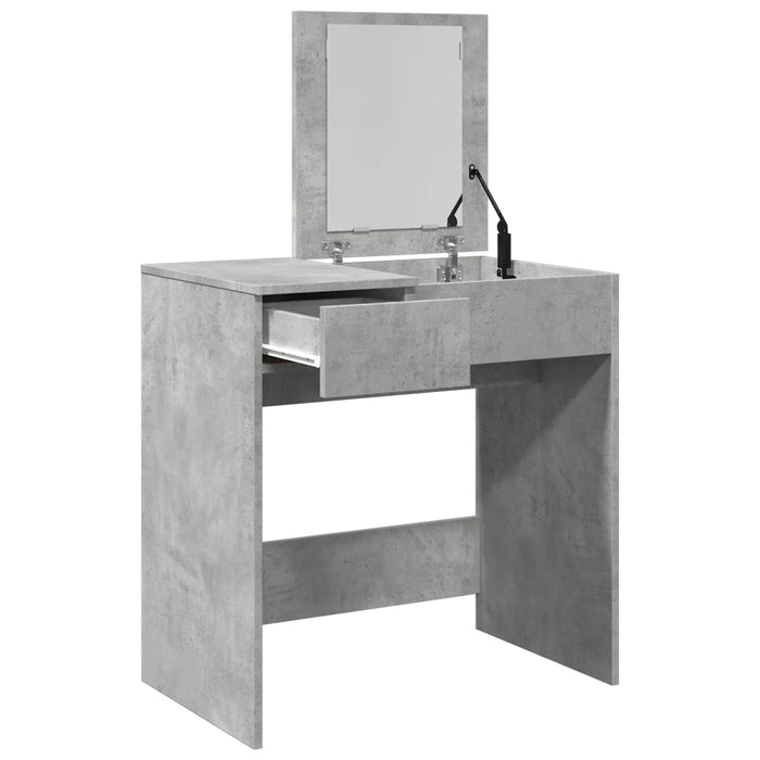 Masă de toaletă cu oglindă, gri beton, 73x46,5x120 cm - WALTI WALTI
