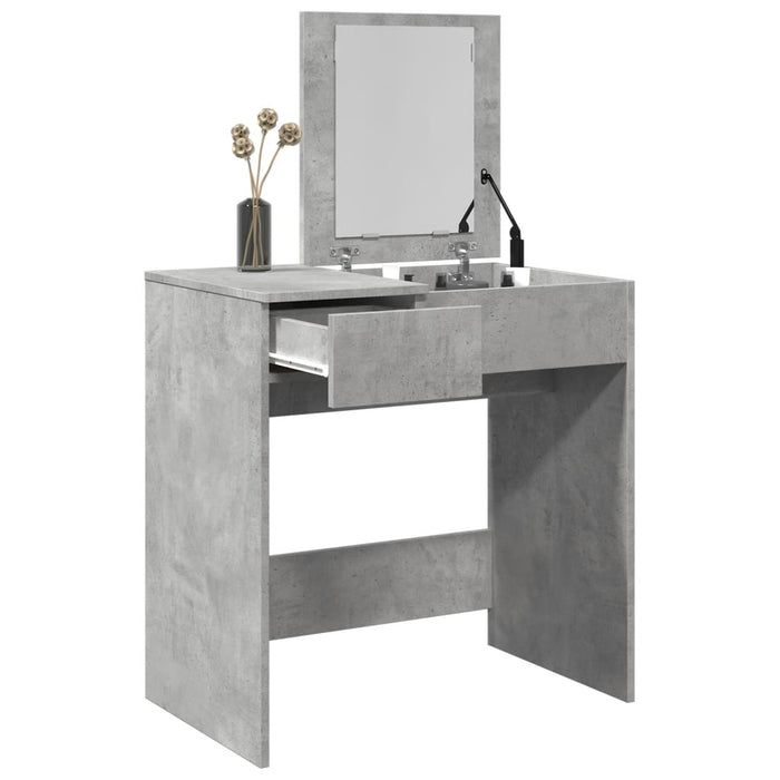 Masă de toaletă cu oglindă, gri beton, 73x46,5x120 cm - WALTI WALTI