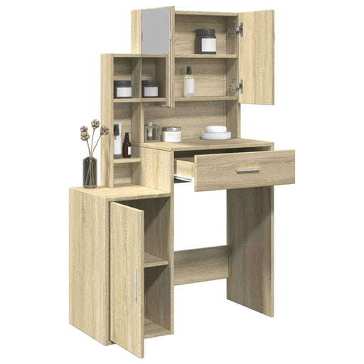 Masă de toaletă cu dulap, stejar sonoma, 80x35x132 cm - WALTI WALTI