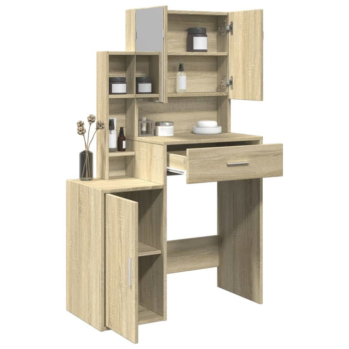 Masă de toaletă cu dulap, stejar sonoma, 80x35x132 cm - WALTI WALTI
