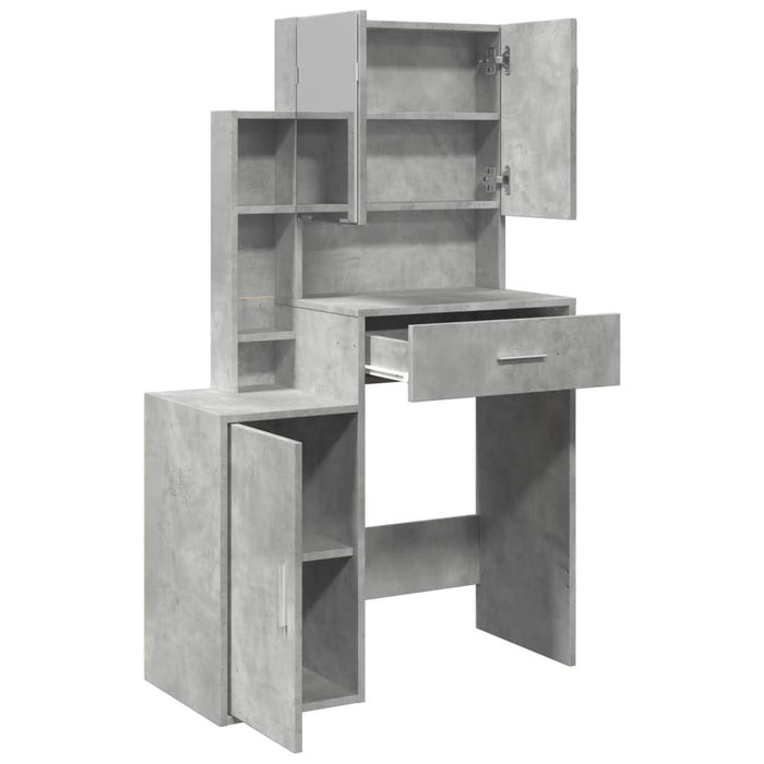 Masă de toaletă cu dulap, gri beton, 80x35x132 cm - WALTI WALTI