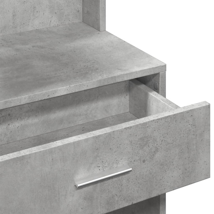 Masă de toaletă cu dulap, gri beton, 80x35x132 cm - WALTI WALTI