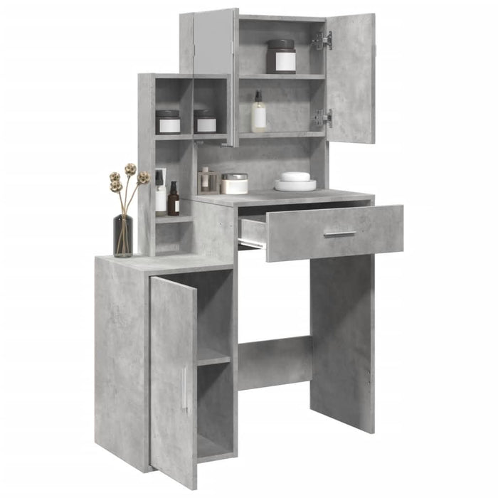 Masă de toaletă cu dulap, gri beton, 80x35x132 cm - WALTI WALTI