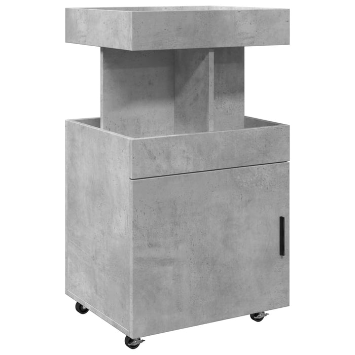 Cărucior de bar, gri beton, 50x41x89 cm, lemn prelucrat WALTI