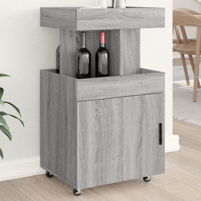 Cărucior de bar, gri sonoma, 50x41x89 cm, lemn prelucrat WALTI