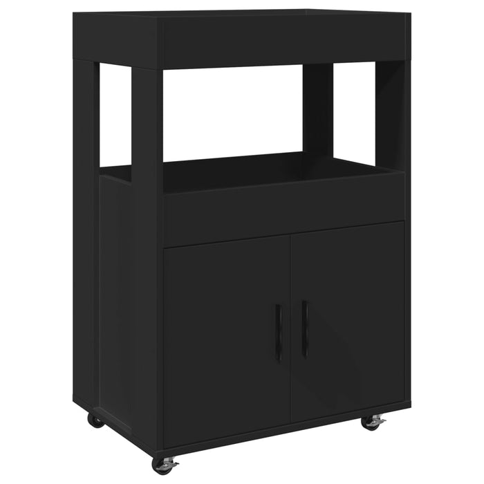 Cărucior de bar, negru, 60x39,5x89 cm, lemn prelucrat WALTI