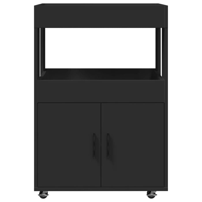 Cărucior de bar, negru, 60x39,5x89 cm, lemn prelucrat WALTI