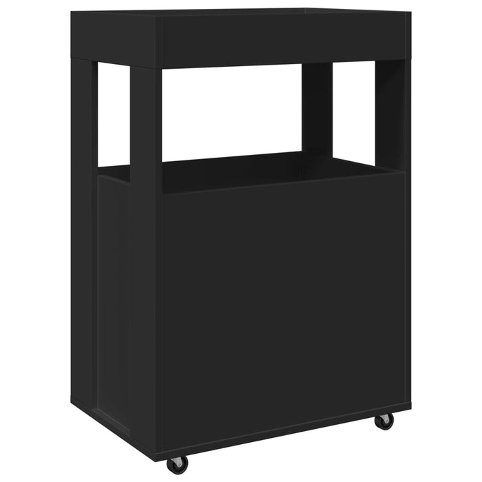 Cărucior de bar, negru, 60x39,5x89 cm, lemn prelucrat WALTI