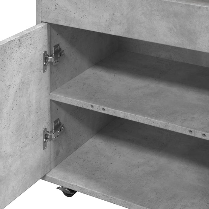 Cărucior de bar, gri beton, 60x39,5x89 cm, lemn prelucrat - WALTI WALTI