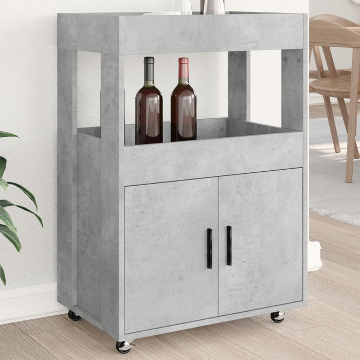 Cărucior de bar, gri beton, 60x39,5x89 cm, lemn prelucrat - WALTI WALTI
