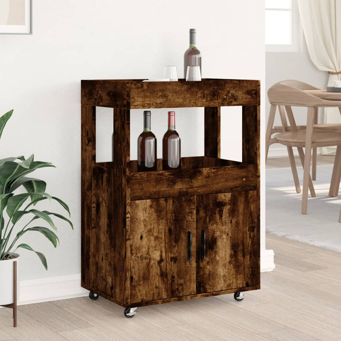 Cărucior de bar, stejar fumuriu, 60x39,5x89 cm, lemn prelucrat - WALTI WALTI