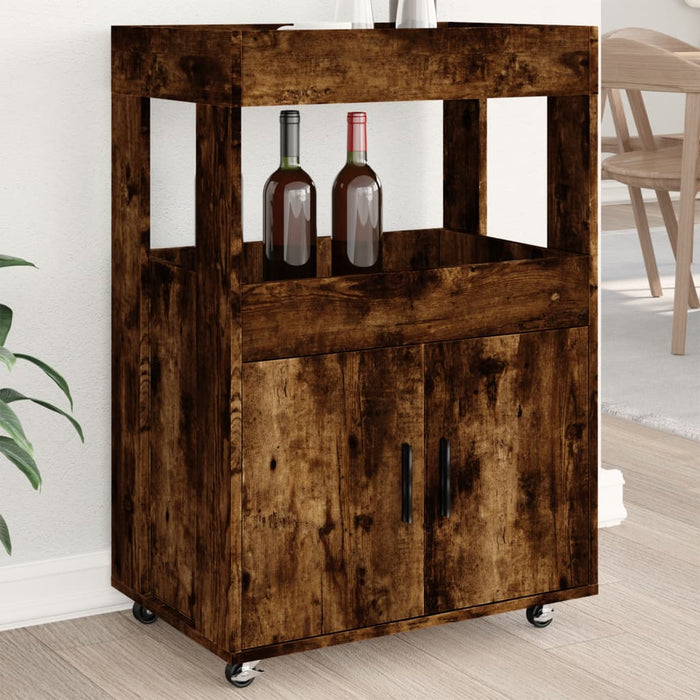 Cărucior de bar, stejar fumuriu, 60x39,5x89 cm, lemn prelucrat - WALTI WALTI