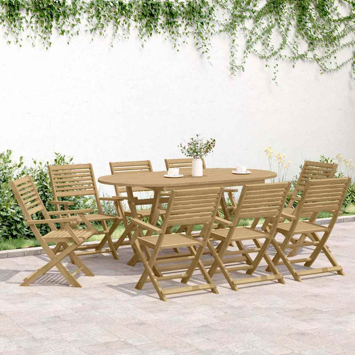 Set mobilier de grădină, 9 piese, lemn masiv de acacia - WALTI WALTI