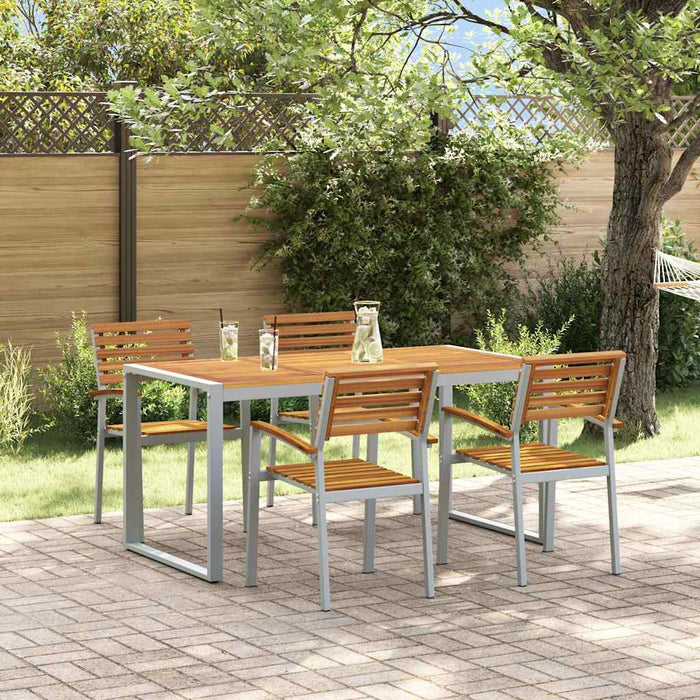 Set mese 5 piese lemn solid acacia și metal - WALTI WALTI