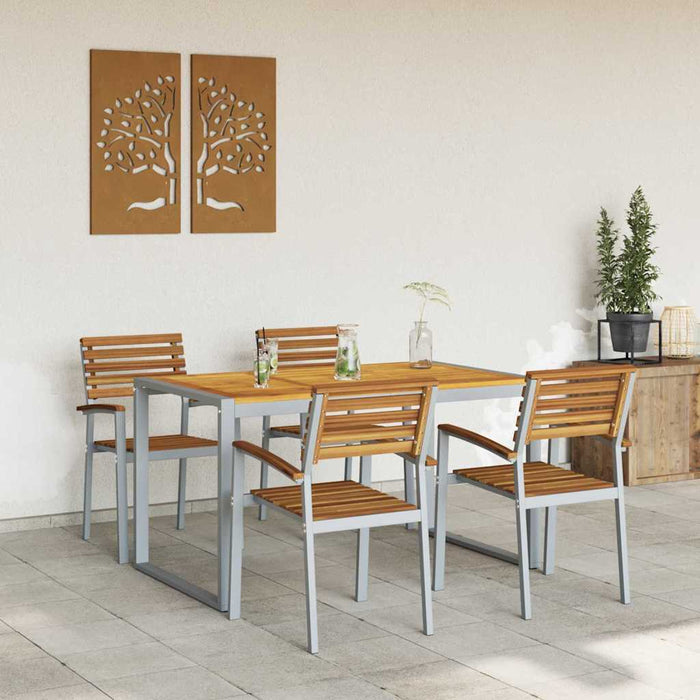 Set mese 5 piese lemn solid acacia și metal - WALTI WALTI