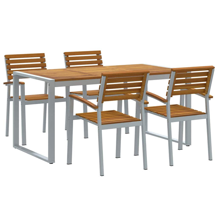 Set mese 5 piese lemn solid acacia și metal - WALTI WALTI