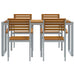 Set mese 5 piese lemn solid acacia și metal - WALTI WALTI