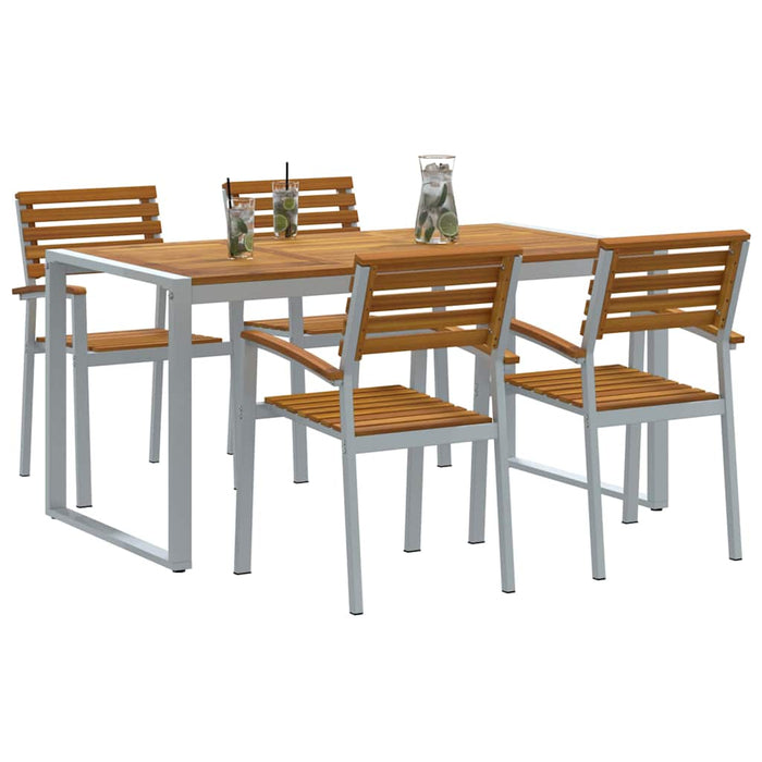 Set mese 5 piese lemn solid acacia și metal - WALTI WALTI