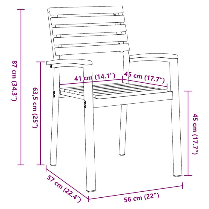 Set mese 5 piese lemn solid acacia și metal - WALTI WALTI