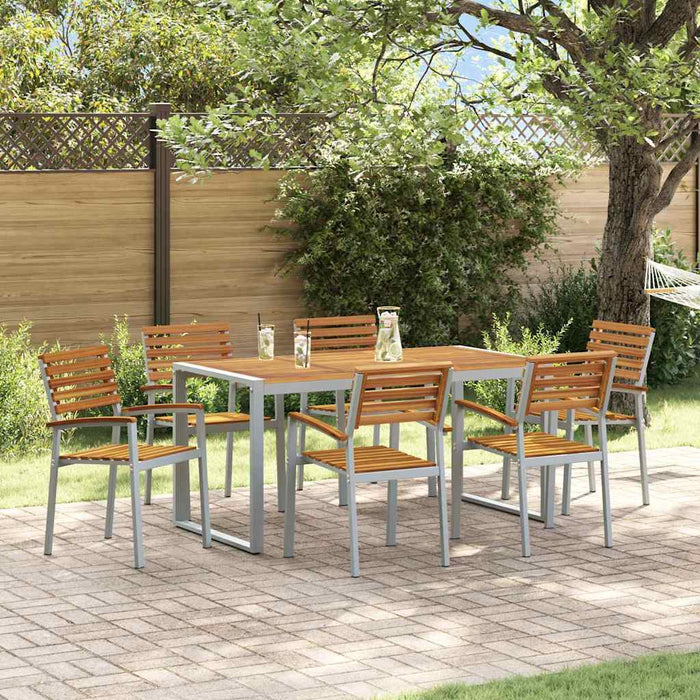 Set de dining de 7 piese din lemn de acacia și metal - WALTI WALTI