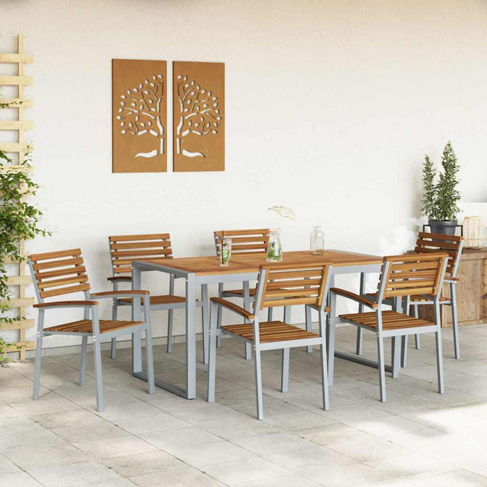 Set de dining de 7 piese din lemn de acacia și metal - WALTI WALTI