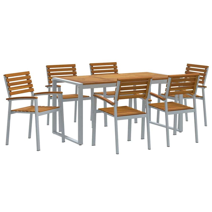 Set de dining de 7 piese din lemn de acacia și metal - WALTI WALTI