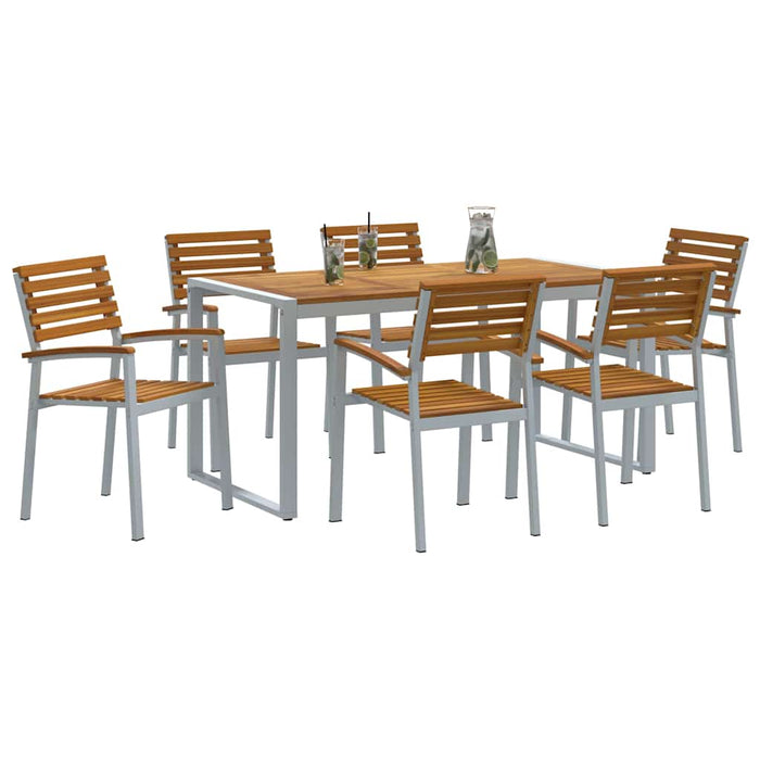 Set de dining de 7 piese din lemn de acacia și metal - WALTI WALTI