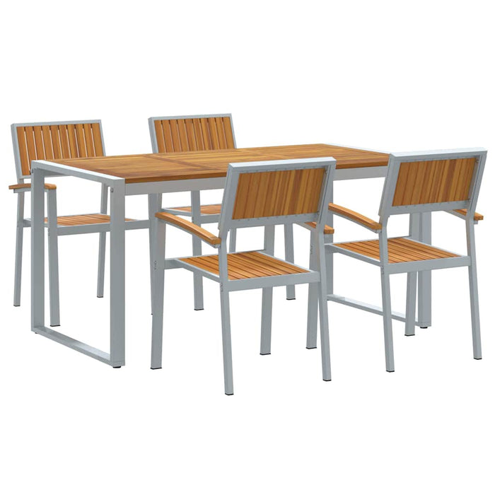 Set de masă pentru grădină 5 pcs Gri și maro 160 x 80 x 75 cm - WALTI WALTI