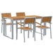 Set de masă pentru grădină 5 pcs Gri și maro 160 x 80 x 75 cm - WALTI WALTI