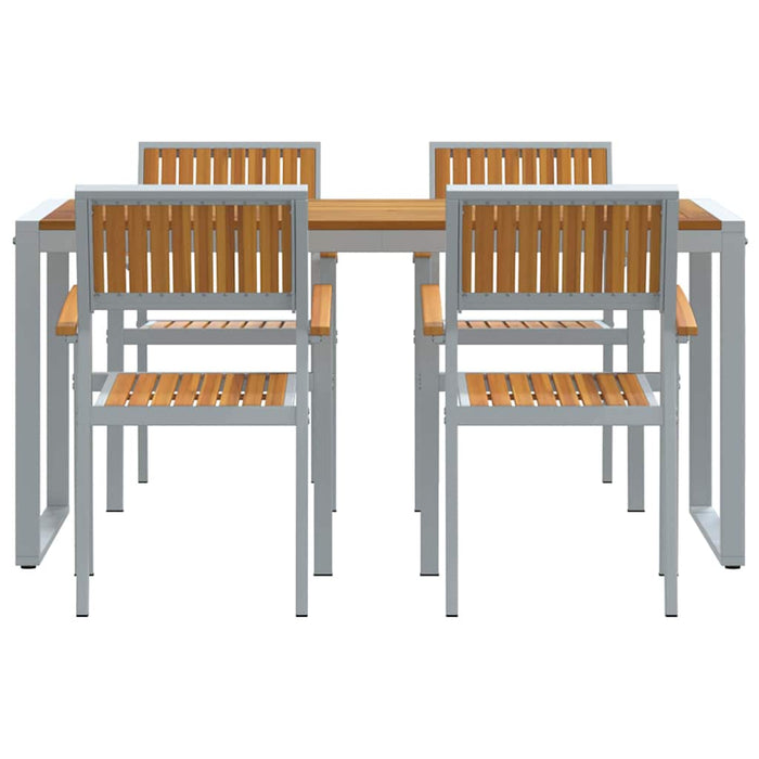 Set de masă pentru grădină 5 pcs Gri și maro 160 x 80 x 75 cm - WALTI WALTI