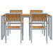Set de masă pentru grădină 5 pcs Gri și maro 160 x 80 x 75 cm - WALTI WALTI