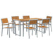 Set de masă pentru grădină 7 pcs Gri și maro 160 x 80 x 75 cm - WALTI WALTI