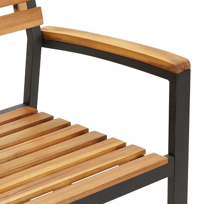 Set de masă pentru grădină 7 buc. Negru Lemn Solid de Acacia WALTI