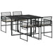 Set mobilier de grădină cu perne, 5 piese, negru, poliratan - WALTI WALTI