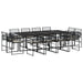 Set mobilier de grădină cu perne, 13 piese, negru, poliratan - WALTI WALTI