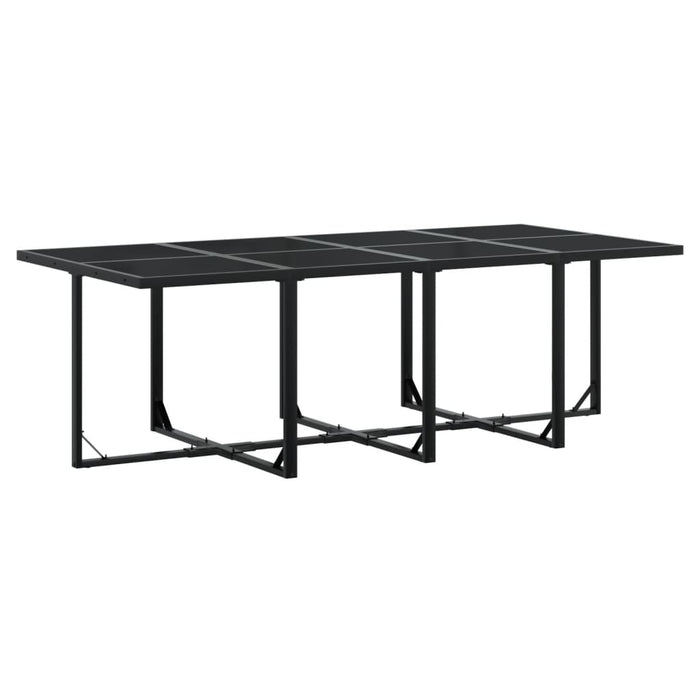 Set mobilier de grădină cu perne, 13 piese, negru, poliratan - WALTI WALTI