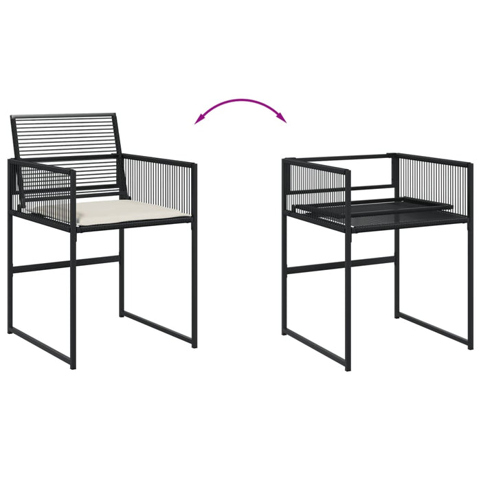 Set mobilier de grădină cu perne, 13 piese, negru, poliratan - WALTI WALTI