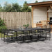 Set mobilier de grădină cu perne, 13 piese, negru, poliratan - WALTI WALTI