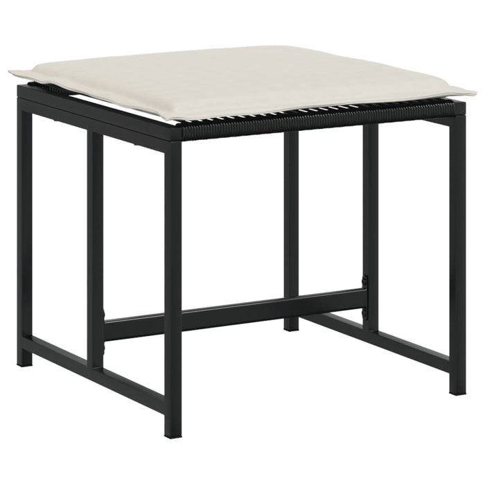 Set mobilier de grădină cu perne, 9 piese, negru, poliratan - WALTI WALTI
