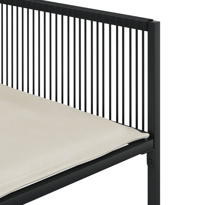 Set mobilier de grădină cu perne, 5 piese, negru, poliratan - WALTI WALTI