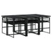 Set mobilier de grădină cu perne, 7 piese, negru, poliratan - WALTI WALTI
