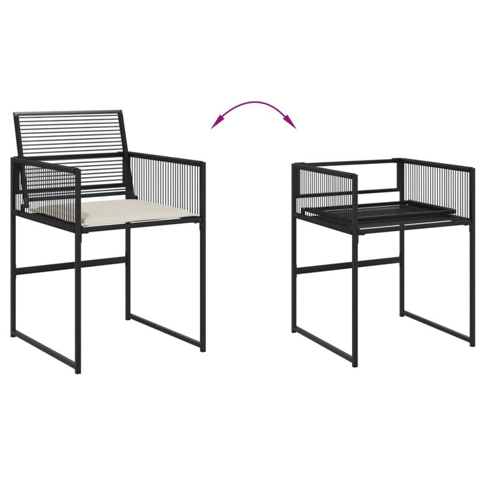Set mobilier de grădină cu perne, 7 piese, negru, poliratan - WALTI WALTI