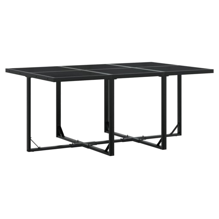 Set mobilier de grădină cu perne, 7 piese, negru, poliratan - WALTI WALTI