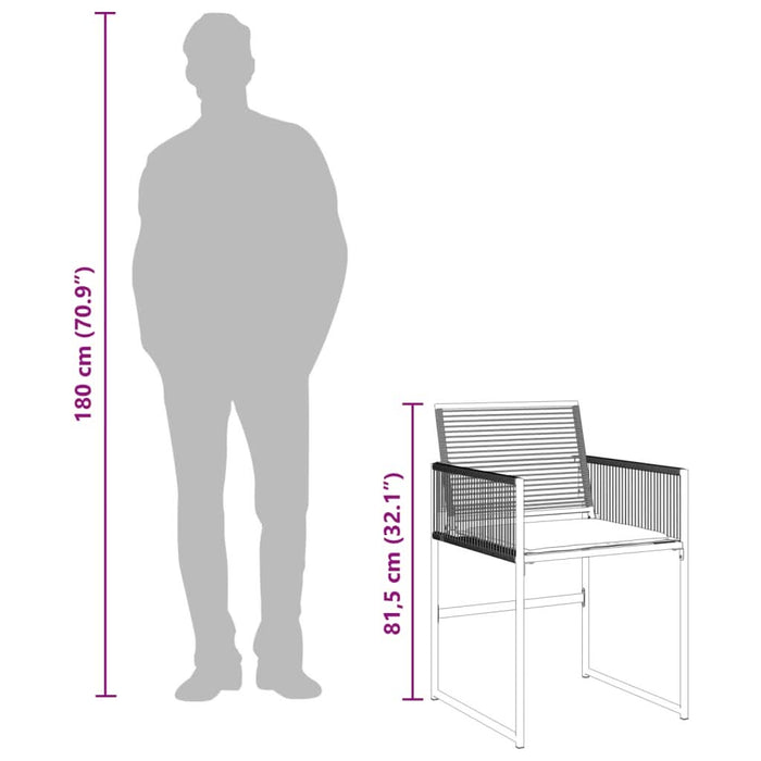 Set mobilier de grădină cu perne, 7 piese, negru, poliratan - WALTI WALTI