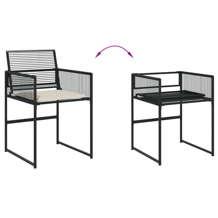 Set mobilier de grădină cu perne, 9 piese, negru, poliratan - WALTI WALTI