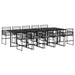 Set mobilier de exterior cu perne, 11 piese, negru, poliratan - WALTI WALTI