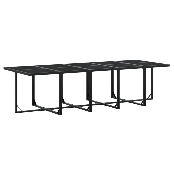 Set mobilier de exterior cu perne, 11 piese, negru, poliratan - WALTI WALTI