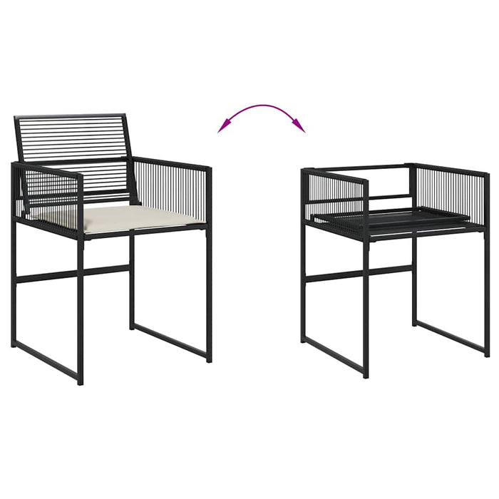 Set mobilier de grădină cu perne, 13 piese, negru, poliratan - WALTI WALTI