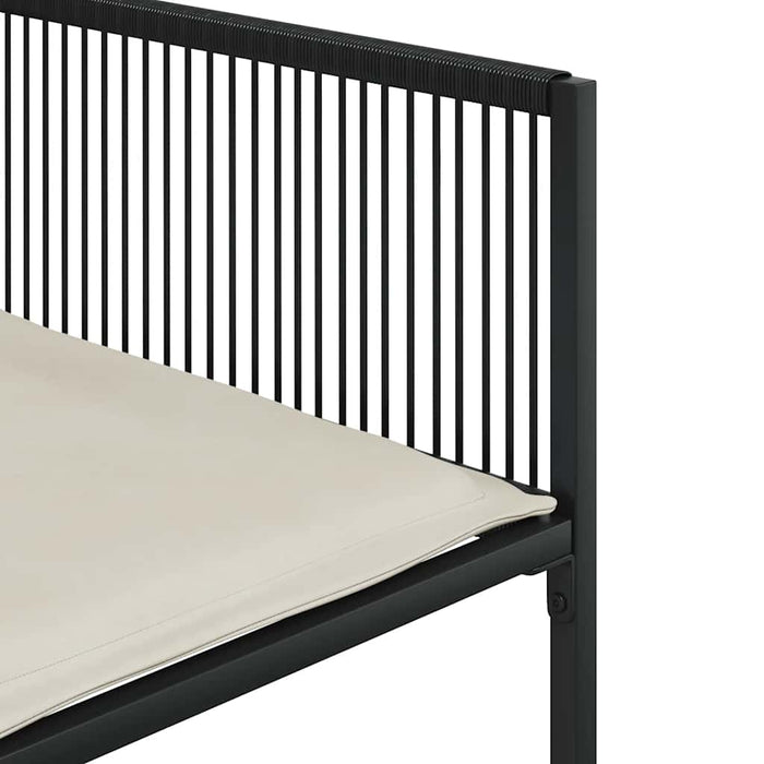 Set mobilier de grădină cu perne, 13 piese, negru, poliratan - WALTI WALTI