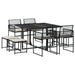 Set mobilier de grădină cu perne, 9 piese, negru, poliratan - WALTI WALTI